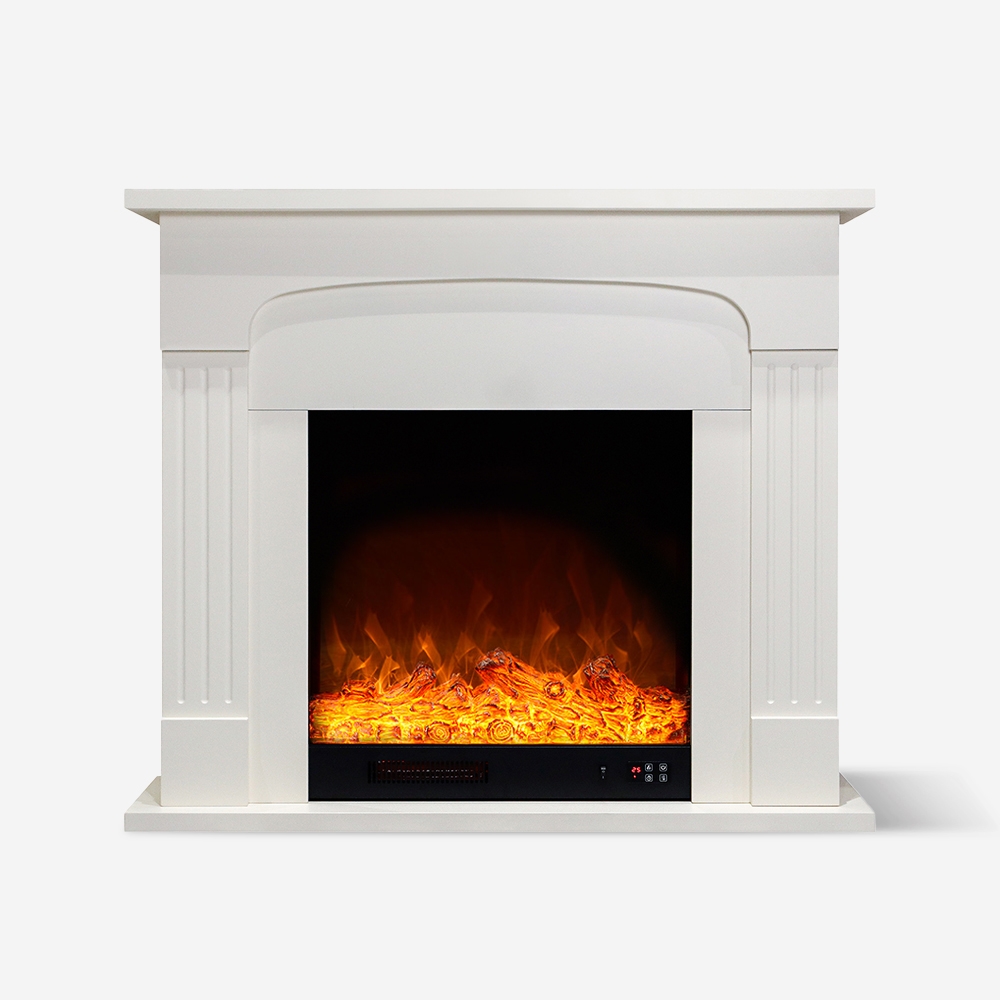 Chimenea eléctrica de diseño de bajo consumo 1500W con marco blanco Ludvika Promoción Chimenea eléctrica de diseño de bajo consumo 1500W con marco blanco Ludvika Promoción