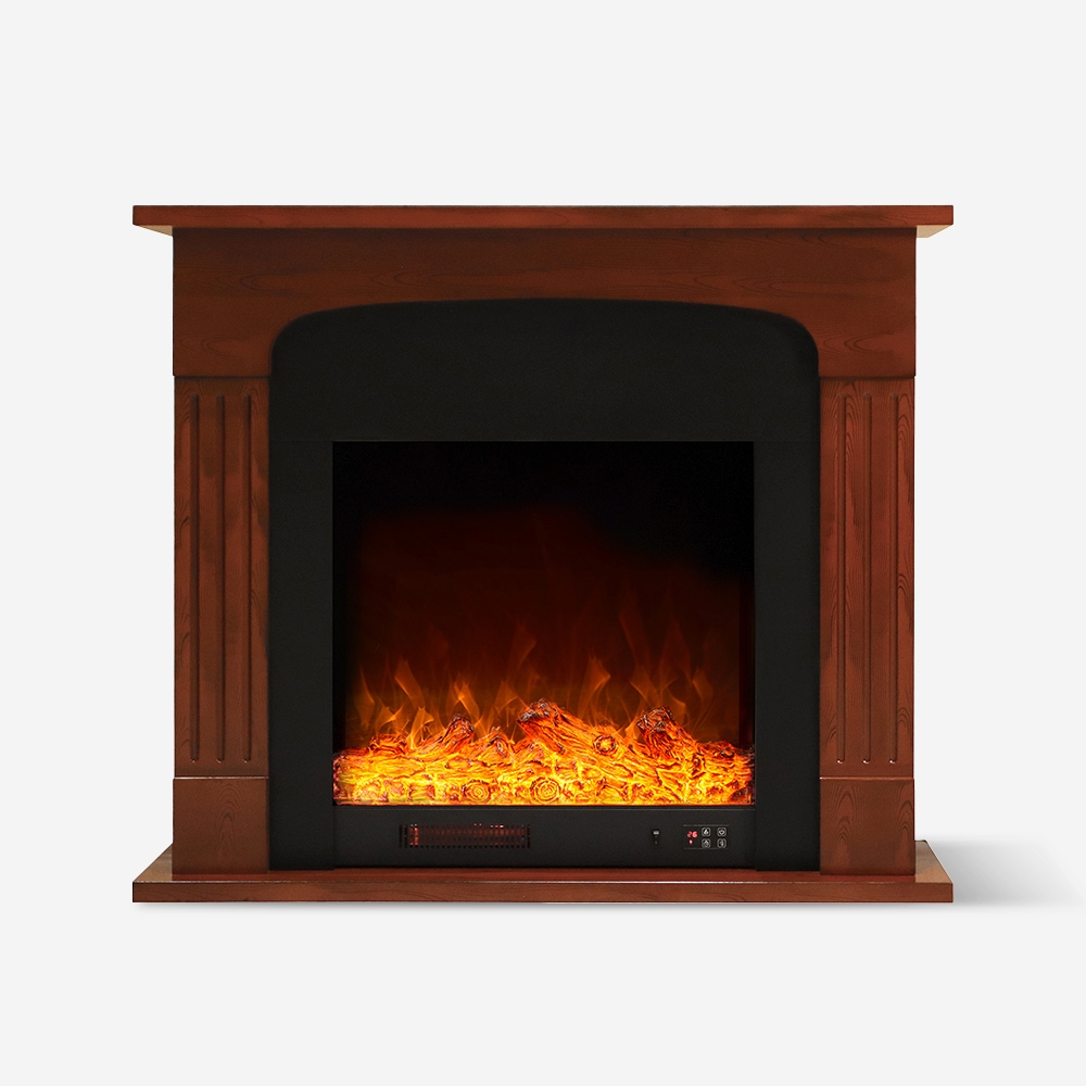 Chimenea eléctrica 1500W de bajo consumo marco efecto madera Ludvika M