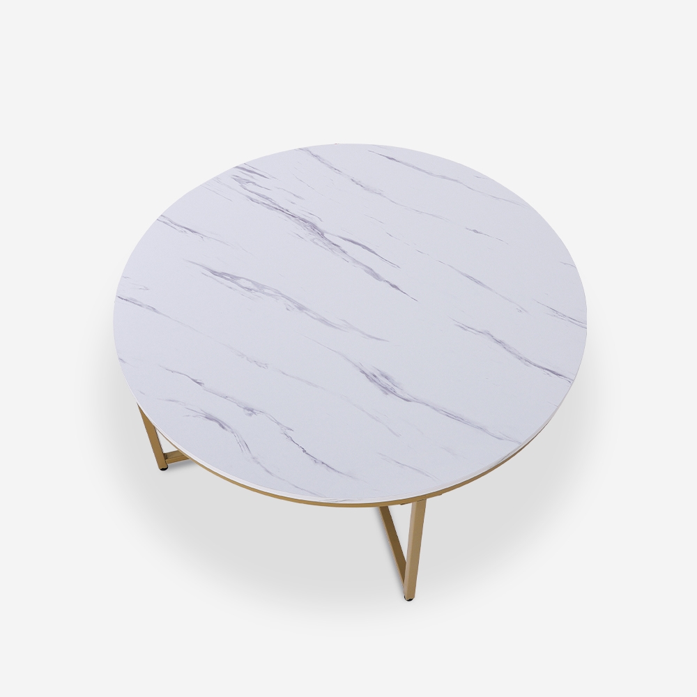  Mesa de centro redonda moderna de 90 cm de metal y efecto mármol Sulley+ Oferta 


