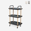 Carrito de cocina camarera de diseño con ruedas y 3 estantes Wala Plus Promoción