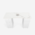Mesa de manicura para esteticista con extractor de polvo, ruedas y superficie de mármol Makrana Venta