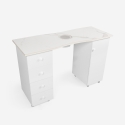 Mesa de manicura para esteticista con extractor de polvo, ruedas y superficie de mármol Makrana Oferta