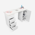 Mesa de manicura para esteticista con extractor de polvo, ruedas y superficie de mármol Makrana Rebajas