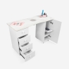 Mesa de manicura para esteticista con extractor de polvo, ruedas y superficie de mármol Makrana Rebajas