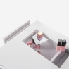 Mesa de manicura blanca con aspirador, 3 cajones y patas doradas Skait Elección