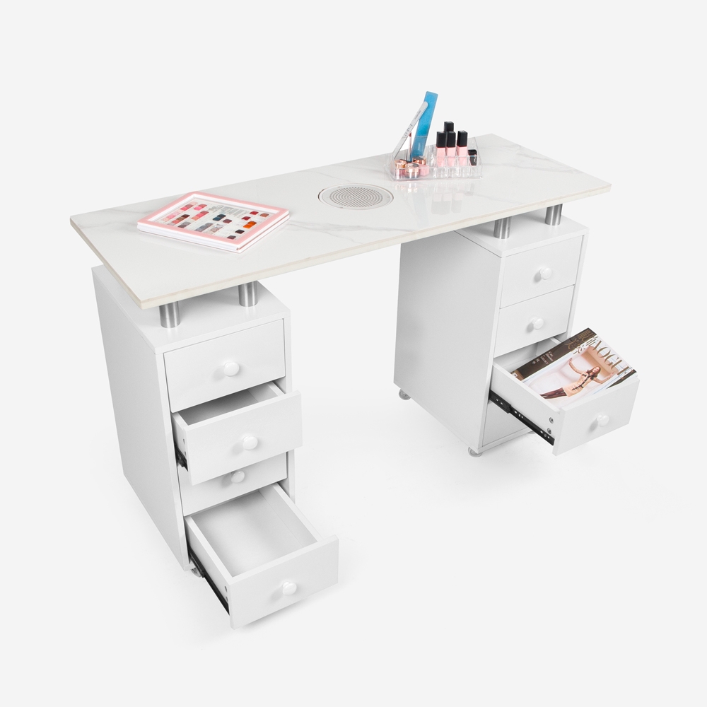  Mesa de manicura profesional con aspiradora y superficie de mármol Marquis Promoción


