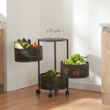 Carrito verdulero de cocina moderno con ruedas 3 cestas giratorias Rodin M Venta