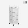 Carrito verdulero con ruedas moderno para la cocina con 4 cestas giratorias Avet Descueto
