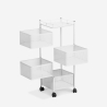 Carrito verdulero con ruedas moderno para la cocina con 4 cestas giratorias Avet Stock