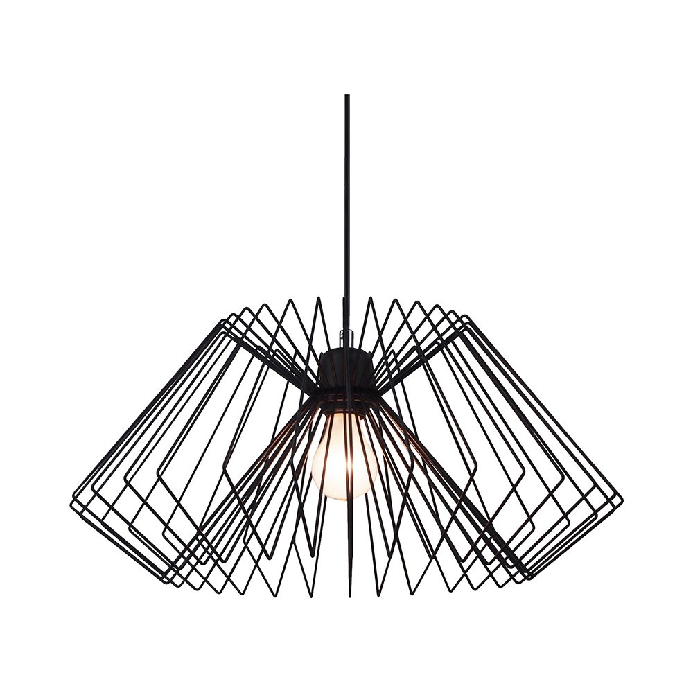 Lámpara colgante moderna de metal negro trenzado con cable ajustable Ø50 Spider Promoción Lámpara colgante moderna de metal negro trenzado con cable ajustable Ø50 Spider Promoción