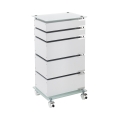 Cajonera moderna con ruedas para oficina 5 cajones y estante de vidrio Easy 5/C Promoción