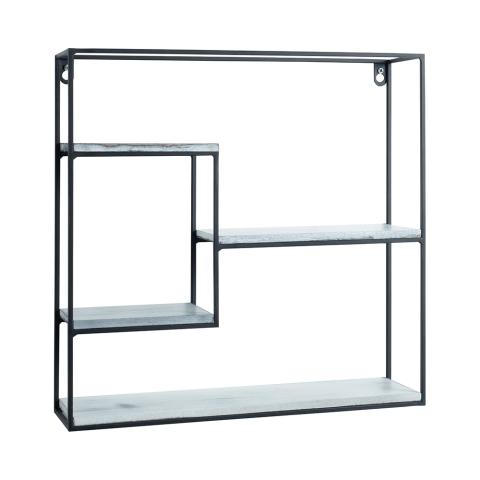 Estante de pared cuadrado de metal 40x40 con 4 niveles Vanity 2 Promoción