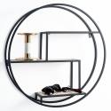 Estante mural redondo Ø60cm de metal y roble con 3 baldas Vanity Venta