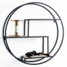 Estante mural redondo Ø60cm de metal y roble con 3 baldas Vanity Venta
