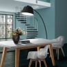 Lámpara de pie arco de metal negro con base de mármol h205 cm Stelo Venta