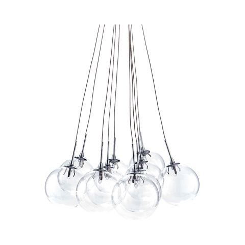 Lámpara de techo moderna con 10 luces y esferas transparentes Bubbles Promoción