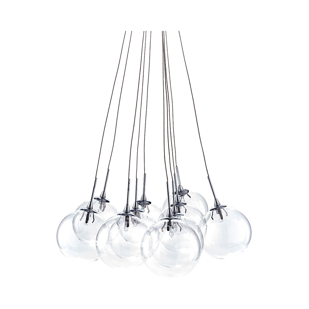 Lámpara de techo moderna con 10 luces y esferas transparentes Bubbles Promoción
