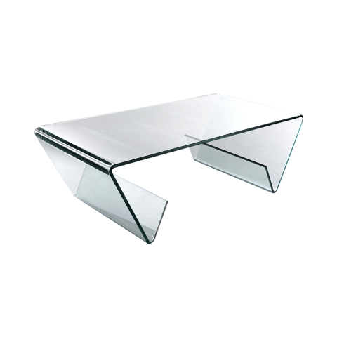 Mesa de centro de cristal 110x55 cm con compartimento para revistas Pyramid Promoción