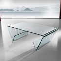 Mesa de centro de cristal 110x55 cm con compartimento para revistas Pyramid Venta