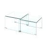 Set de 2 mesas auxiliares de salón de vidrio transparente diseño curvado San Promoción