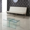 Set de 2 mesas auxiliares de salón de vidrio transparente diseño curvado San Venta