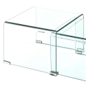 Set de 2 mesas auxiliares de salón de vidrio transparente diseño curvado San Oferta