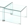 Set de 2 mesas auxiliares de salón de vidrio transparente diseño curvado San Rebajas