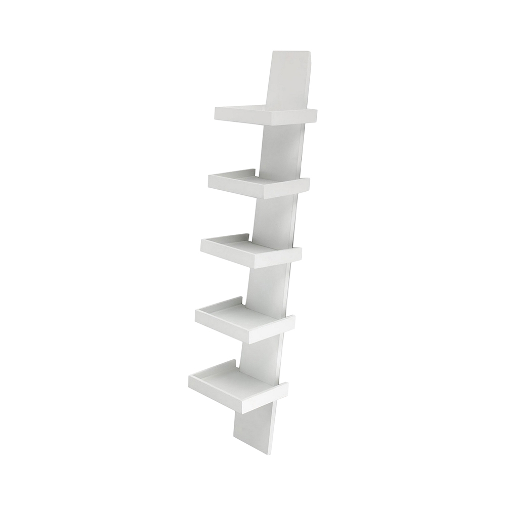 Estantería de pared moderna de diseño con 5 estantes h155cm Erie White Promoción Estantería de pared moderna de diseño con 5 estantes h155cm Erie White Promoción
