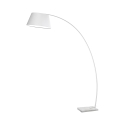 Lámpara de pie arqueada de metal blanco con base de mármol h160 cm Moines Promoción
