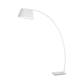 Lámpara de pie arqueada de metal blanco con base de mármol h160 cm Moines Promoción
