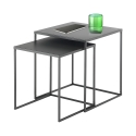 Juego de 2 mesas de centro cuadradas de metal gris antracita Omaha Oferta