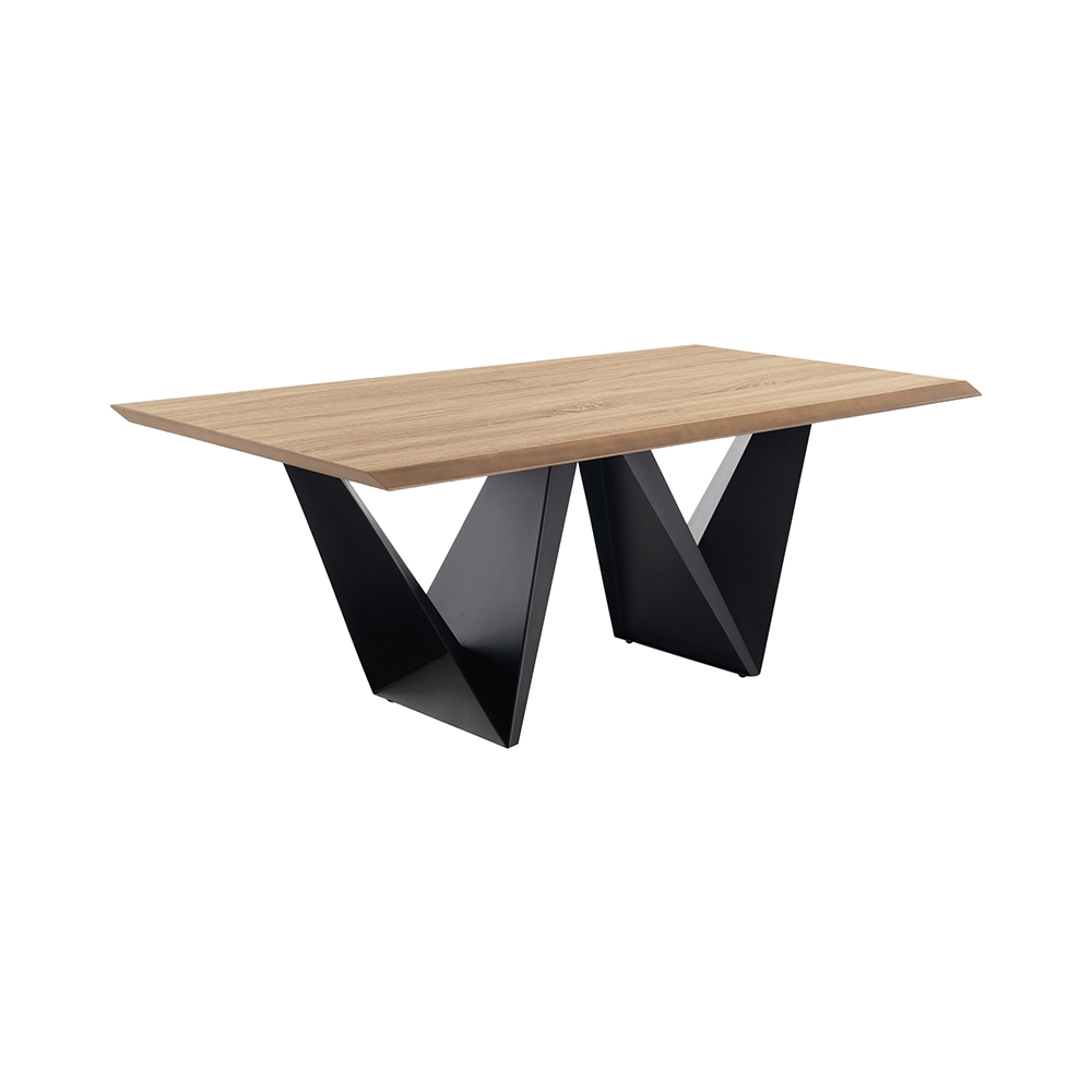 Mesa de comedor moderna 200x100 cm con base geométrica para 8 personas Dabliu