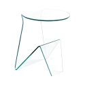Mesa de centro de diseño mesita de noche moderna en vidrio curvado Light Promoción