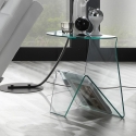 Mesa de centro de diseño mesita de noche moderna en vidrio curvado Light Venta