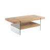 Mesa de centro de vidrio y madera acabado roble 120x60cm Amarillo Promoción