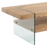 Mesa de centro de vidrio y madera acabado roble 120x60cm Amarillo Oferta
