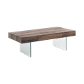 Mesa de centro moderna de madera con patas de vidrio 110x60cm Manhattan Promoción