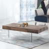 Mesa de centro moderna de madera con patas de vidrio 110x60cm Manhattan Venta