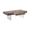 Mesa de centro moderna de madera con patas de vidrio 110x60cm Manhattan Oferta
