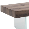 Mesa de centro moderna de madera con patas de vidrio 110x60cm Manhattan Rebajas