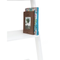 Librería de pared blanca moderna en forma de escalera con 5 estantes h193cm Peoria Oferta