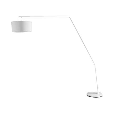 Lámpara de pie arco de metal blanca h175 cm Norman Promoción