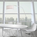 Lámpara de pie arco de metal blanca h175 cm Norman Oferta