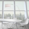 Lámpara de pie arco de metal blanca h175 cm Norman Oferta