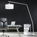 Lámpara de pie arco de metal blanca h175 cm Norman Rebajas