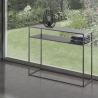 Consola de entrada moderna 80x40 cm con 2 estantes de metal antracita Omaha Venta