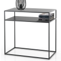 Consola de entrada moderna 80x40 cm con 2 estantes de metal antracita Omaha Oferta