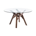 Mesa de comedor cocina redonda Ø137cm con tapa de vidrio 6 plazas Fort Promoción