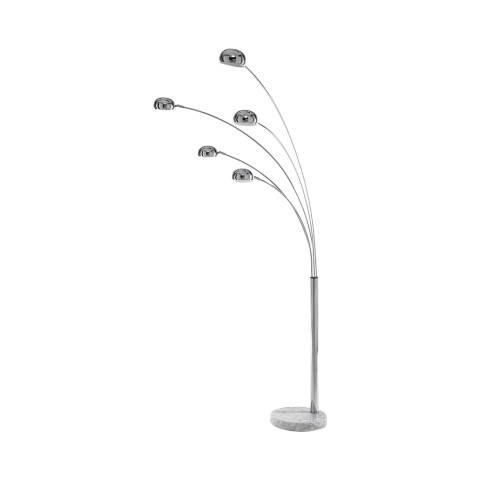 Lámpara de pie moderna con 5 pantallas orientables h216 cm Wellington Promoción