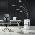 Lámpara de pie moderna con 5 pantallas orientables h216 cm Wellington Venta